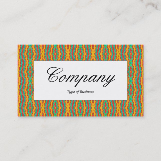 Centre Label - Orange, Red and Green Abstract Business Card (Front)