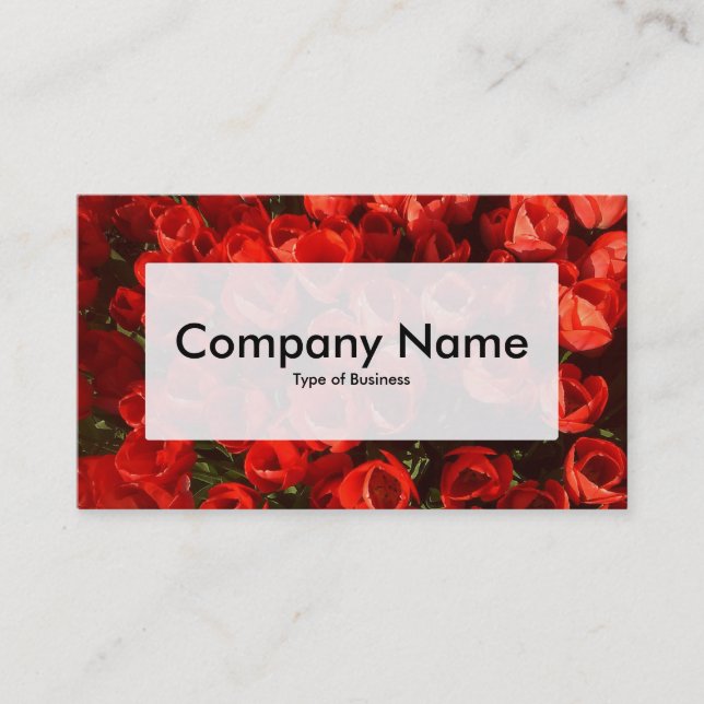 Centre Label v3 - Red Tulips Business Card (Front)