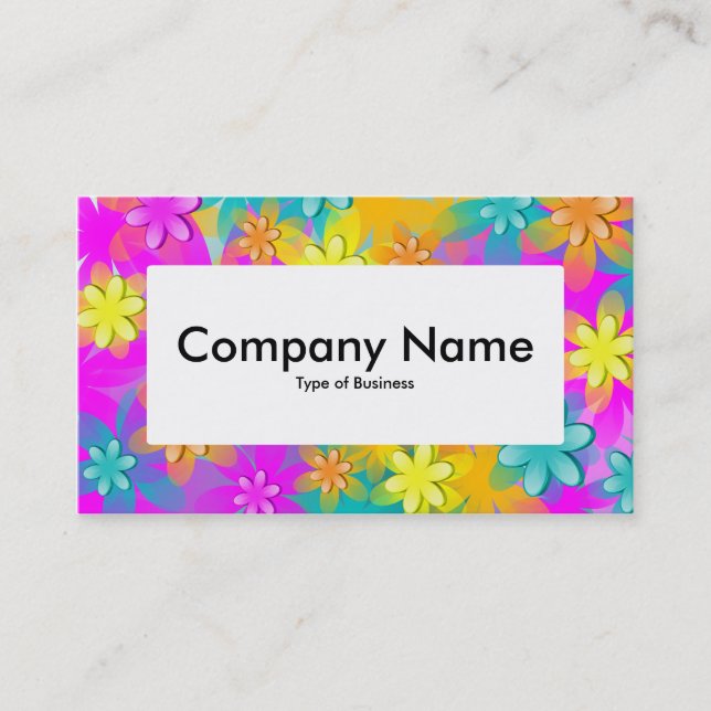 Centre Label v4 - 3d Flowers Business Card (Front)