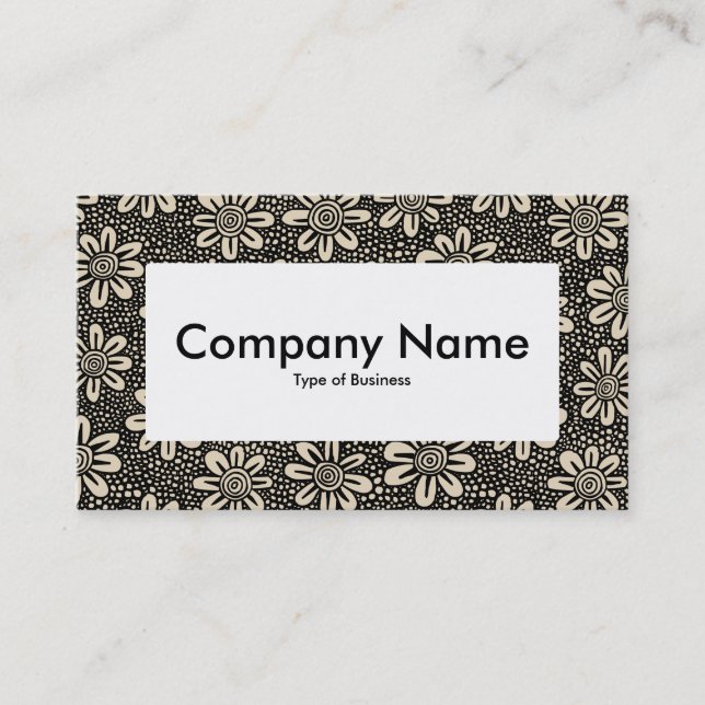 Centre Label v4 - Pattern 140617 - Black and Beige Business Card (Front)