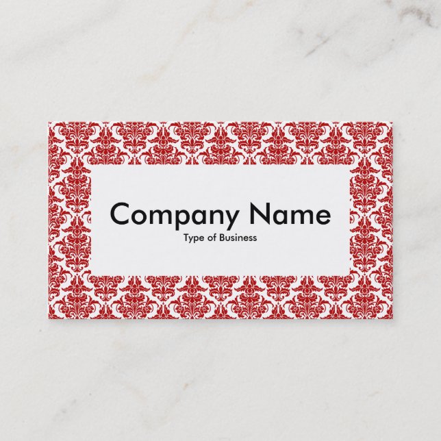 Centre Label v4 - Ruby Damask Business Card (Front)
