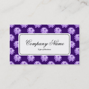 Centre Label v5 - Chrysanthemum Pattern Dp Purple Business Card