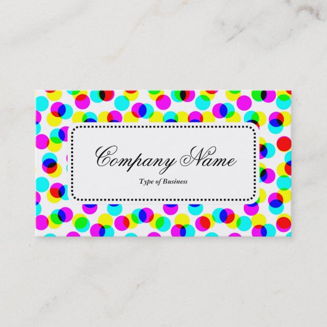 Centre Label v5 - Colour Halftone Pattern Business Card (Front)
