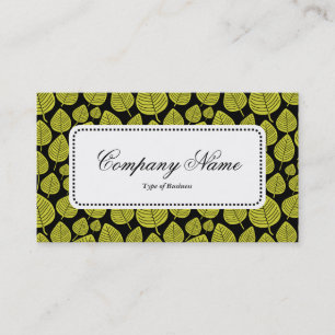 Centre Label v5 - Leaf Pattern 02 - Banana Yellow Business Card