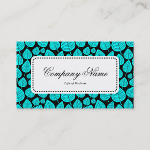Centre Label v5 - Leaf Pattern 02 - Cyan Business Card