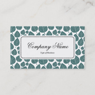 Centre Label v5 - Leaf Pattern 02 - Moss Green Business Card