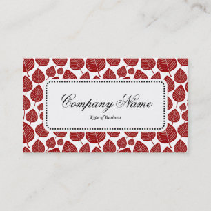 Centre Label v5 - Leaf Pattern 02 - Ruby Red Business Card