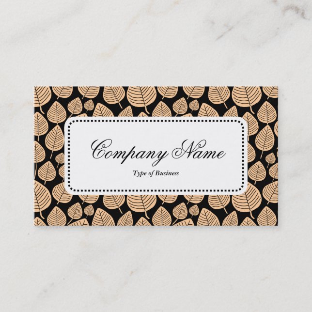 Centre Label v5 - Leaf Pattern 02 - Sand Business Card (Front)