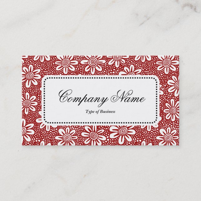 Centre Label v5 - Pattern 140617 - Ruby Red Business Card (Front)