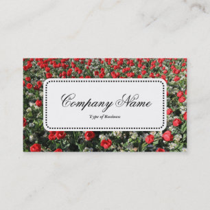 Centre Label v5 - Red Tulips and Primroses Business Card
