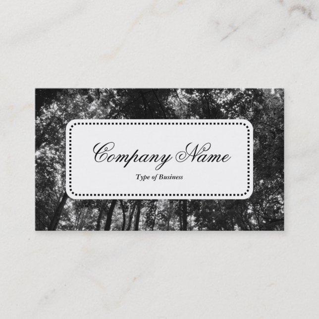 Centre Label v5 - Woodland Canopy 01 BW Business Card (Front)
