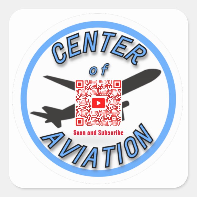 Centre of Aviation Stickers - YouTube Channel (Front)