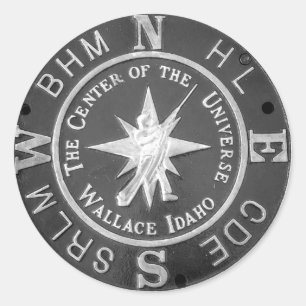 Centre of the Universe in Wallace Idaho Classic Round Sticker