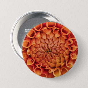 Centre Orange Dahlia Flower 7.5 Cm Round Badge