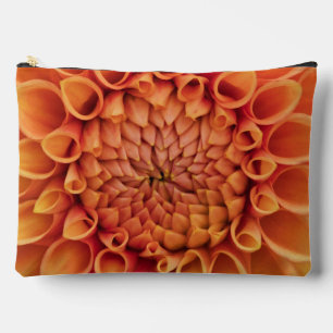 Centre Orange Dahlia Flower Accessory Pouch