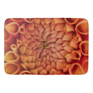 Centre Orange Dahlia Flower Bath Mat
