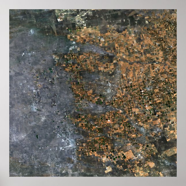 Centre-pivot irrigated fields in Texas, USA Poster (Front)