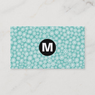 Centre Spot Monogram - Spots - Turquoise Business Card