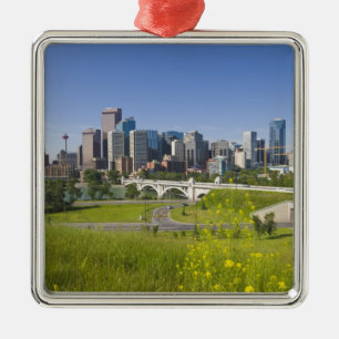 Centre St Bridge and Downtown Calgary, Alberta, 2 Metal Tree Decoration