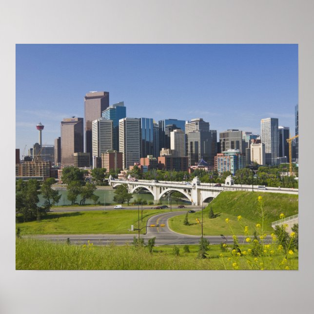 Centre St Bridge and Downtown Calgary, Alberta, Poster (Front)