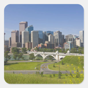 Centre St Bridge and Downtown Calgary, Alberta, Square Sticker
