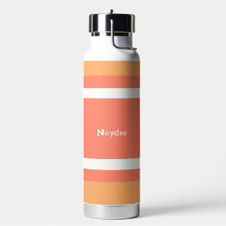 Centre Stripes Horizontal Lines Red Orange White Water Bottle