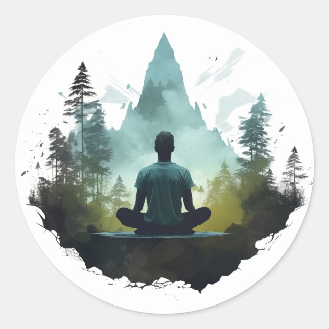 Centre Within | Forest Meditation Classic Round Sticker (Front)