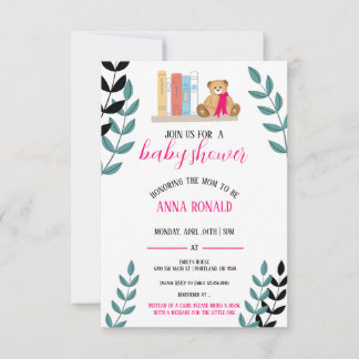 Centred around the theme of booksBaby Shower Invitation