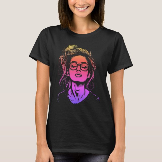 Centred Calm & Vibrant Portrait T-Shirt (Front)