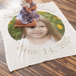 Centred Circle & Script Fleece Blanket