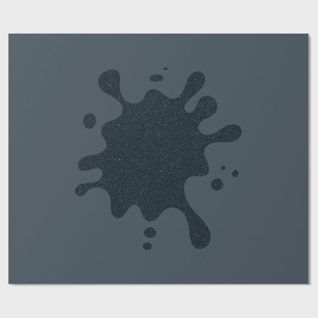 Centred Splash Charcoal Gift Wrap – Customisable (Flat)