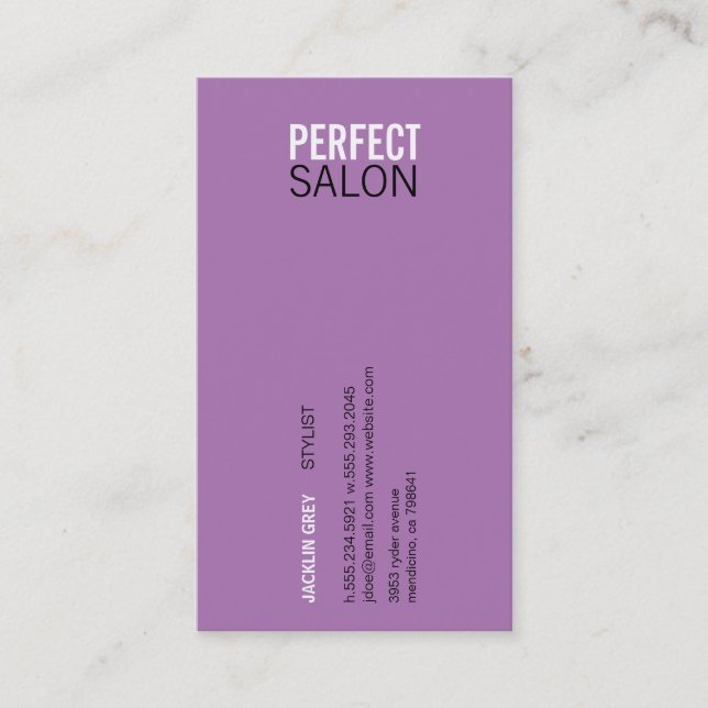 Centred Type Appointment Variation (purple) Card (Front)