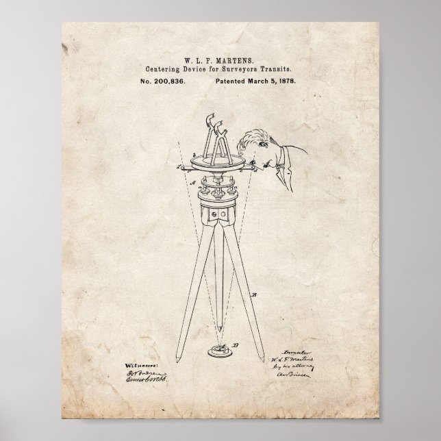 Centring Device For Surveyors Transits Patent - O Poster (Front)