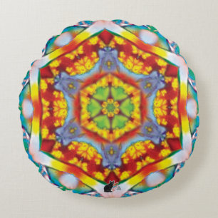 Centrist Kaleidoscope  Round Cushion