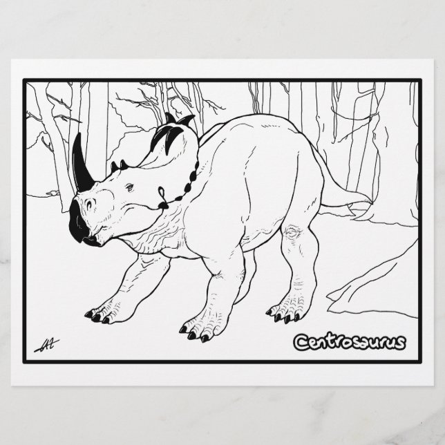 Centrosaurus - Colouring page. (Front)