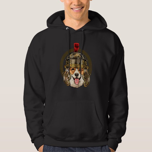 Centurion Corgi Ancient Rome Roman Empire Dog Corg Hoodie (Front)