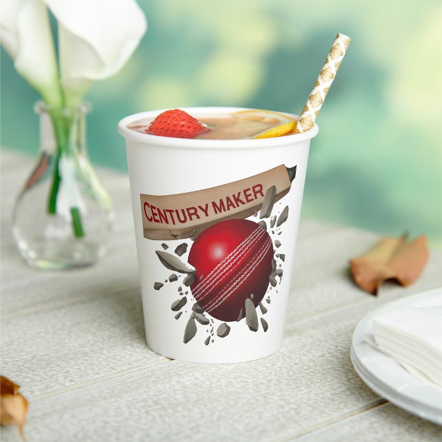 Century Maker Cricket Bat and Ball Sports Paper Cups (Creator Uploaded)
