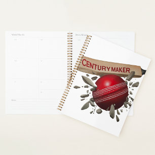 Century Maker Cricket Bat and Ball Sports Planner