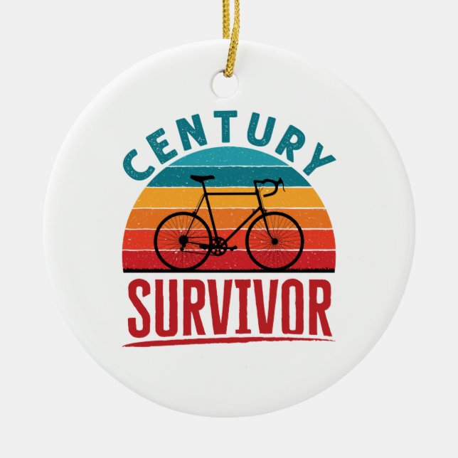 Century Survivor 100 Miles Club Ceramic Ornament (Front)
