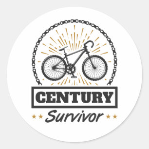 Century Survivor Cycling 100 Miles Bicycle Race Classic Round Sticker