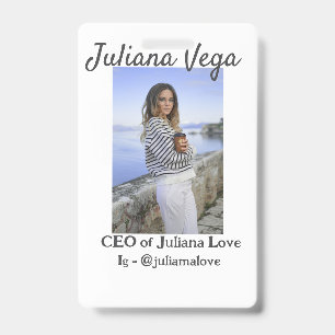 CEO business owner girl boss Instagram handle ID Badge
