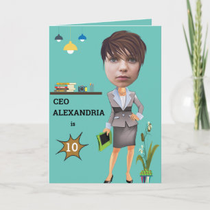 CEO BusinessWOMAN Photo Sensational FUN Birthday Card