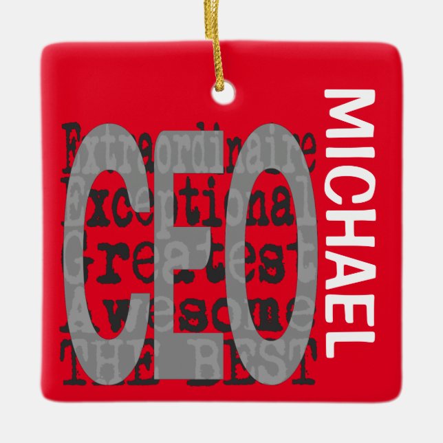 CEO Extraordinaire CUSTOM Ceramic Ornament (Front)
