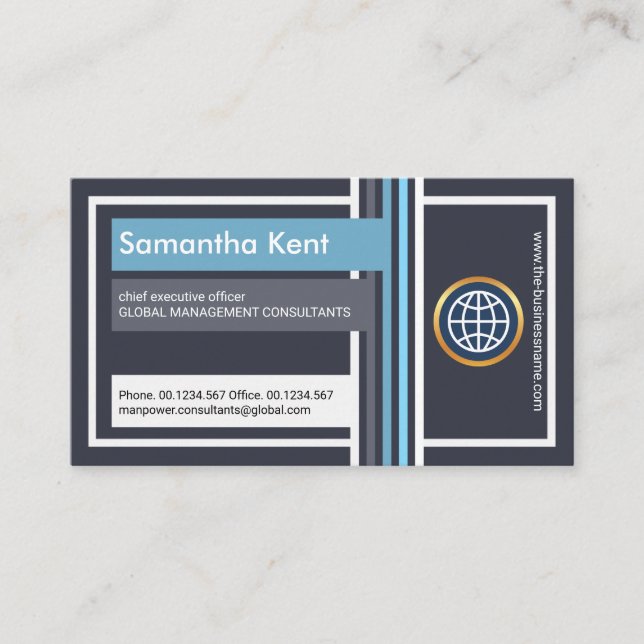 CEO Founder Creative Concise Compartments Business Card (Front)