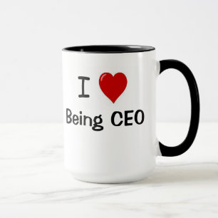 CEO - Funny - I Love Being CEO Heart Double sided Mug