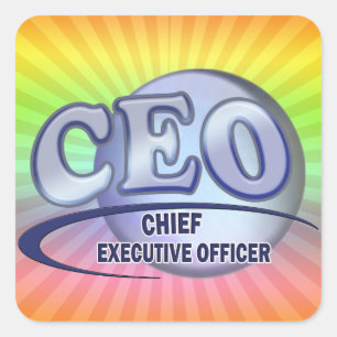 CEO LOGO BLUE CHIEF EXECUTIVE OFFICER SQUARE STICKER