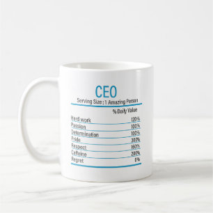 CEO Nutrition Facts, Nutrition Facts, CEO  Coffee Mug