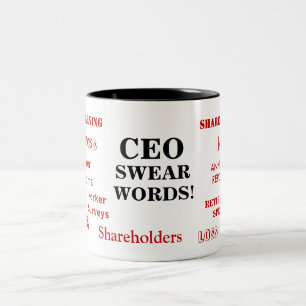 CEO Swear Words Pet Peeves Hates Fun Two-Tone Coffee Mug