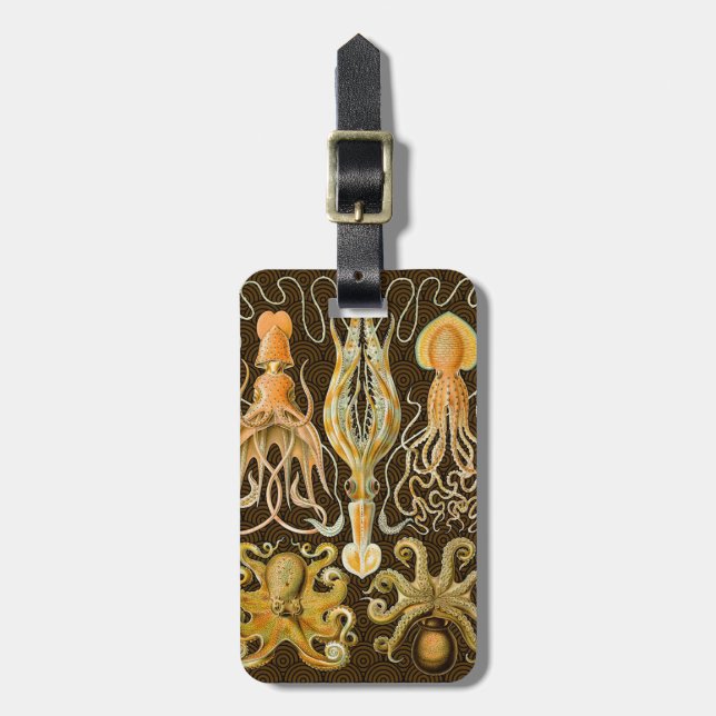 Cephalopod Octopus Squid Marine Nature Luggage Tag (Front Vertical)