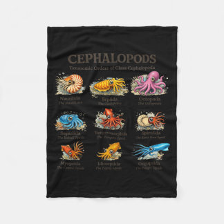 Cephalopods octopus lover ocean sea animal biology fleece blanket